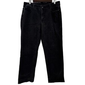 Charter Club Jeans Women 14 Black Classic Fit‎ Straight Leg Stretch Denim